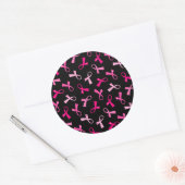  lintpatroon met multiroze borstkanker ronde sticker (Envelop)