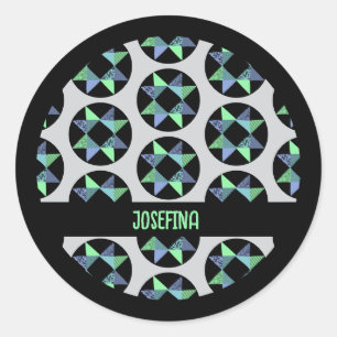 Lintster Patchwork Block Ronde Sticker