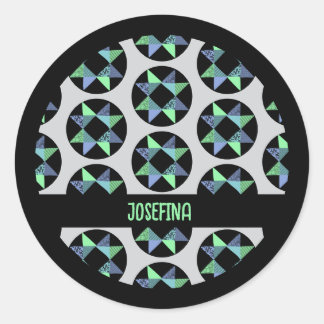 Lintster Patchwork Block Ronde Sticker