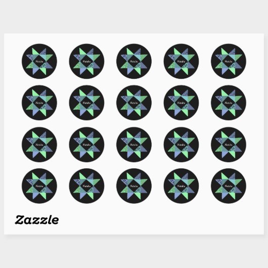 Lintster Quilt Patchwork Block Ronde Sticker (Vel)