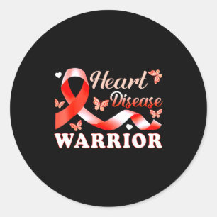 Lintworm Ribbon Rode Hartziekte Warrior Ronde Sticker