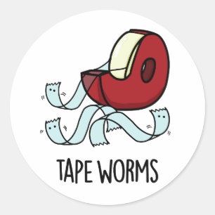 Lintwormen Grappige Plakband Woordspelingen Ronde Sticker