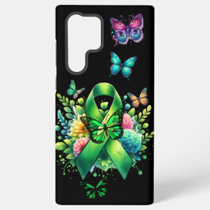 Lintwormziekte-bewustzijnslint en vlinders samsung galaxy hoesje