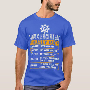 Linu Engineer Uurly Rate Uni Geek Cloud T-shirt