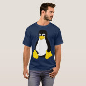 Linu Mascot Tu the Penguin Nerd Geek IT Person T-shirt (Voorkant volledig)