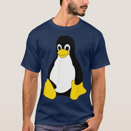 Linu Mascot Tu the Penguin Nerd Geek IT Person T-shirt (Voorkant)