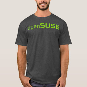 Linu openSUSE het omvergooientagline Open Source O T-shirt