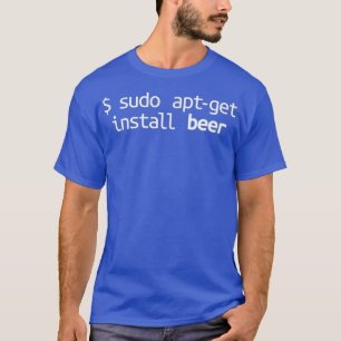 Linu Sudo AptGet Beer Funny Linu Humor T-shirt