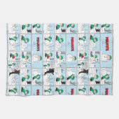 Linus bouwt een sneeuwpop theedoek (Horizontaal)