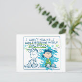 Linus & Lucy "Ik was niet aan het schreeuwen..." Briefkaart (Staand voorkant)