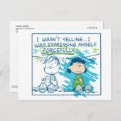 Linus & Lucy "Ik was niet aan het schreeuwen..." Briefkaart (Voorkant / Achterkant)