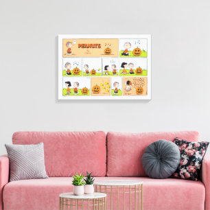 Linus & Lucy Zingende Jack-O-Lantern Canvas Afdruk