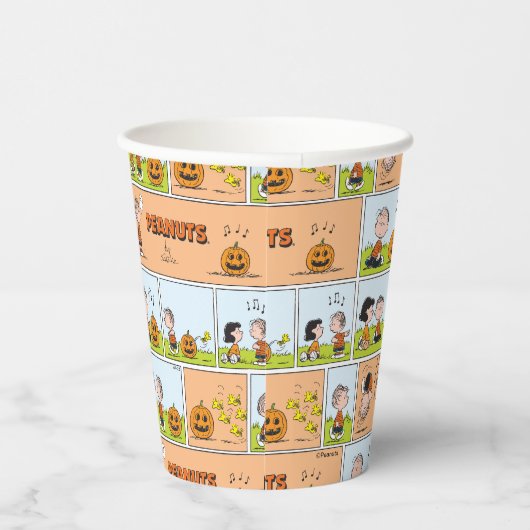 Linus & Lucy | Zingende Jack-O-Lantern Papieren Bekers (Rechts)