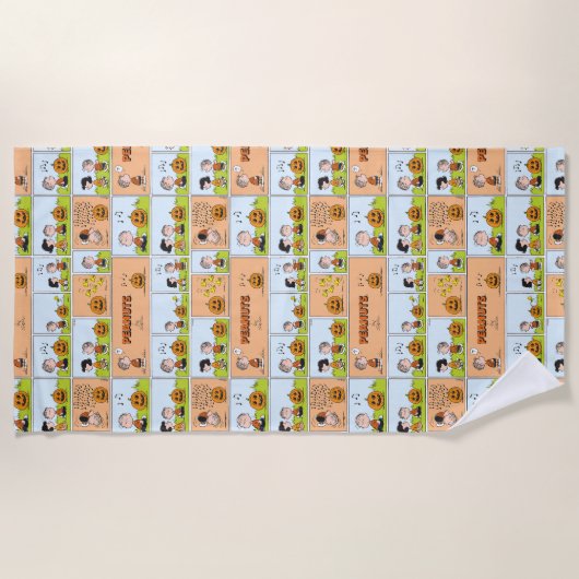 Linus & Lucy | Zingende Jack-O-Lantern Strandlaken (Voorkant)