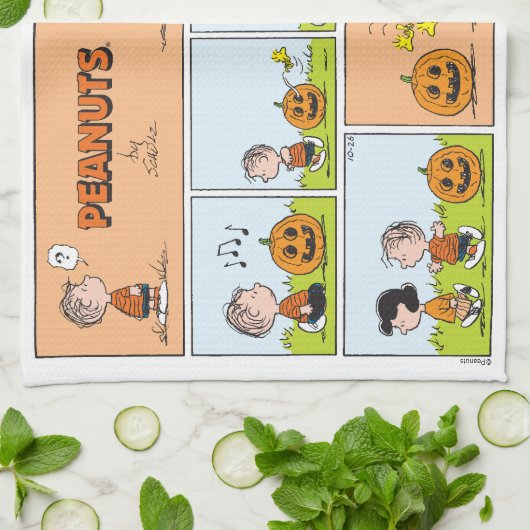 Linus & Lucy | Zingende Jack-O-Lantern Theedoek (Gevouwen)