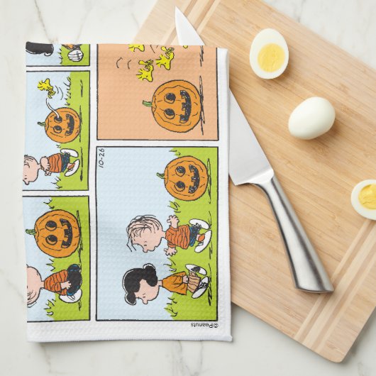 Linus & Lucy | Zingende Jack-O-Lantern Theedoek (Quarter Fold)