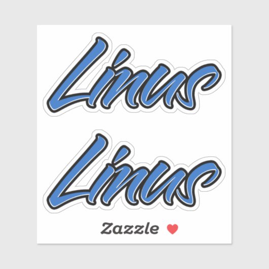 Linus Nom bleu Autocollant Autocollant (Feuille)