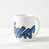 Linus prénom nom tasse bleue tasse à café (Devant droit)