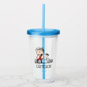 Linus vergeleken met Snoopy's oor Acryl Drinkbeker