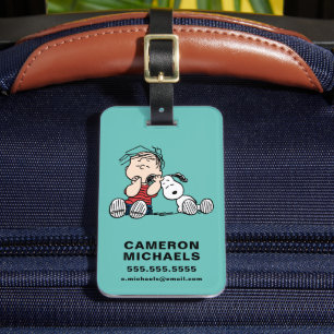 Linus vergeleken met Snoopy's oor Bagagelabel