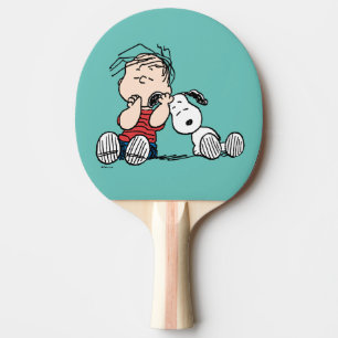Linus vergeleken met Snoopy's oor Tafeltennisbatje