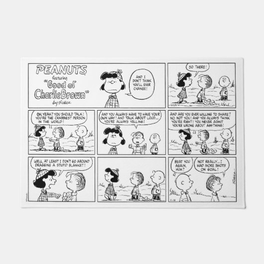 Linus vertelt Lucy dat ze Crabby is Deurmat (Voorkant)