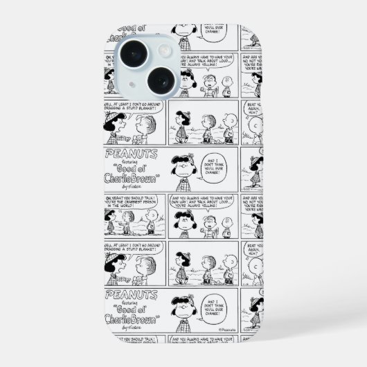 Linus vertelt Lucy dat ze Crabby is iPhone 15 Hoesje (Achterkant)