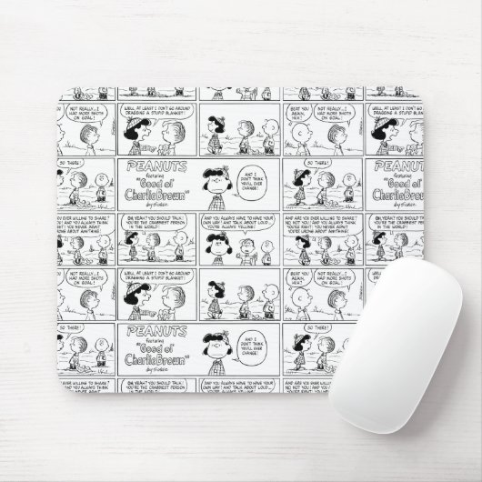 Linus vertelt Lucy dat ze Crabby is Muismat (Met muis)