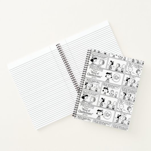 Linus vertelt Lucy dat ze Crabby is Notitieboek (Binnen)