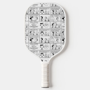 Linus vertelt Lucy dat ze Crabby is Pickleball Paddle