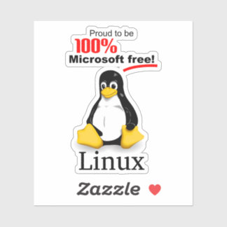 Linux 3x3 Vinyl Sticker - Microsoft Gratis