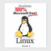 Linux 8x8 Vinyl Sticker - Microsoft Gratis (Vel)