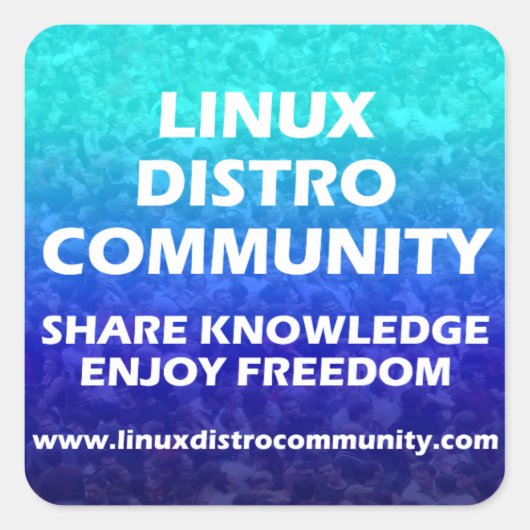 Linux Distro Community Square Sticker 2-formaten (Voorkant)