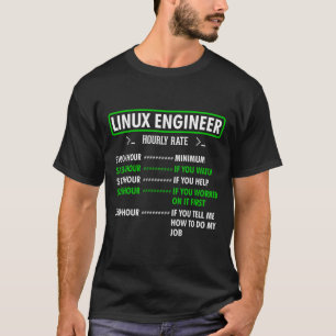 Linux Engineer Uurly Rate DevOps Unix Geek Cloud T-shirt
