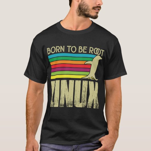 Linux Geboren als hoofdmap Admin Linux T-shirt (Voorkant)