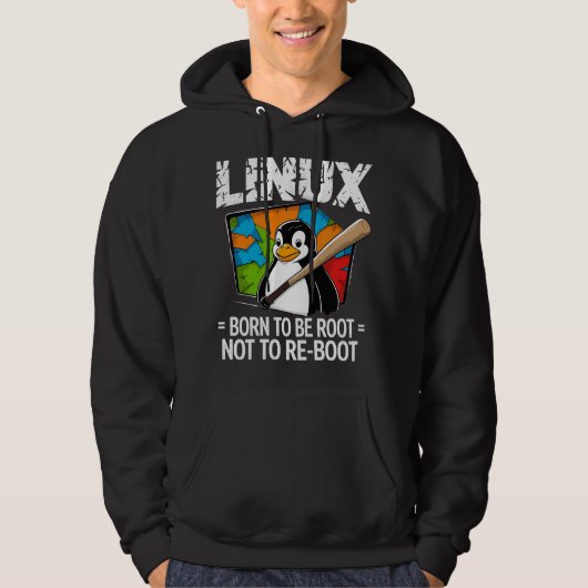 Linux - Geboren om root te zijn Hoodie (Voorkant)