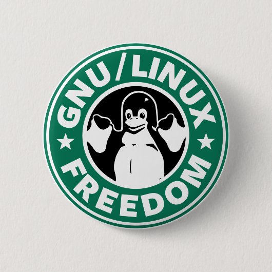 LINUX - GNU - GRATIS Button (Voorkant)