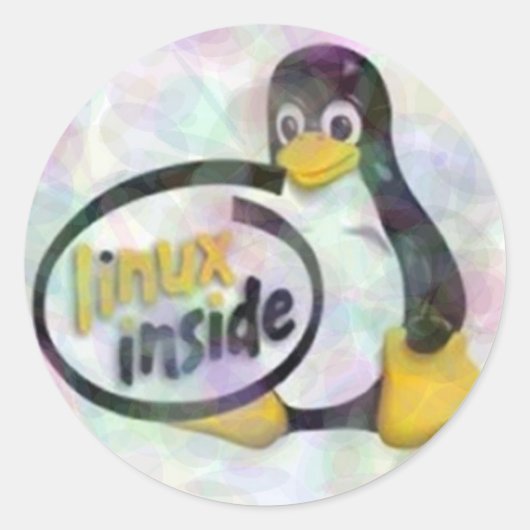 LINUX INSIDE Tux de Linux Penguin Logo Ronde Sticker (Voorkant)