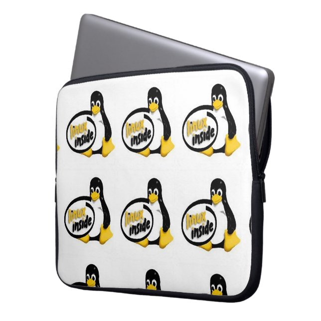 LINUX INSIDE Tux the Linux Penguin Logo Laptop Sleeve (Voorkant Links)