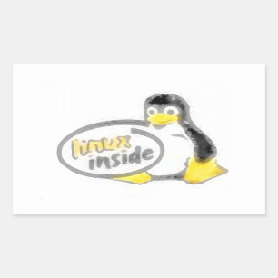 LINUX INSIDE Tux the Linux Penguin Logo Rechthoekige Sticker
