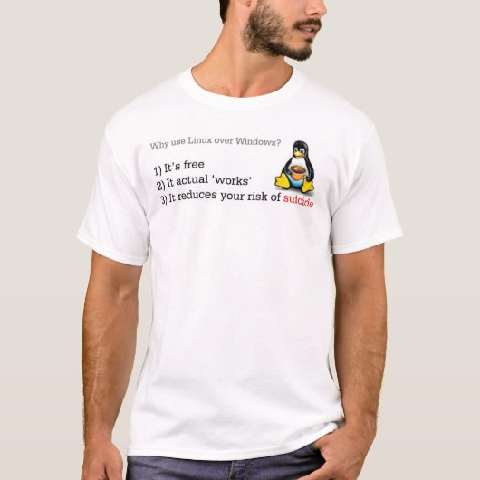 Linux is beter dan vensters t-shirt (Voorkant)