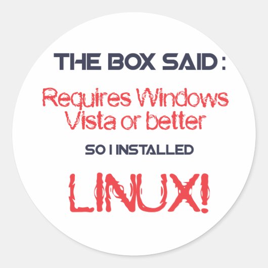 Linux is beter ronde sticker (Voorkant)