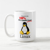Linux Large Coffee Mok (rechts) - Microsoft Free (Links)