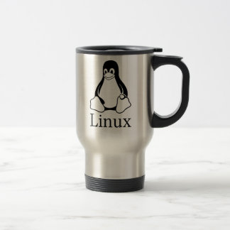 Linux Logo met Tux de Linux Penguin Reisbeker
