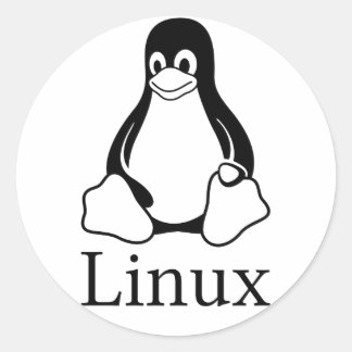 Linux Logo met Tux de Linux Penguin Ronde Sticker