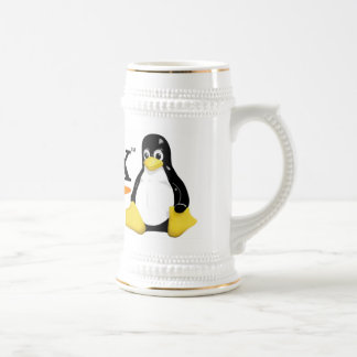 Linux-Logo met Tux-producten Bierpul
