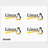 Linux Logo met Tux-producten Ovale Sticker (Vel)