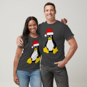 Linux Mascot Tux the Penguin Santa Hat Nerd Geek T-shirt (Unisex)