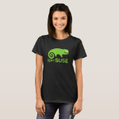 Linux openSUSE lover T-shirt met groene Logo Open (Voorkant volledig)