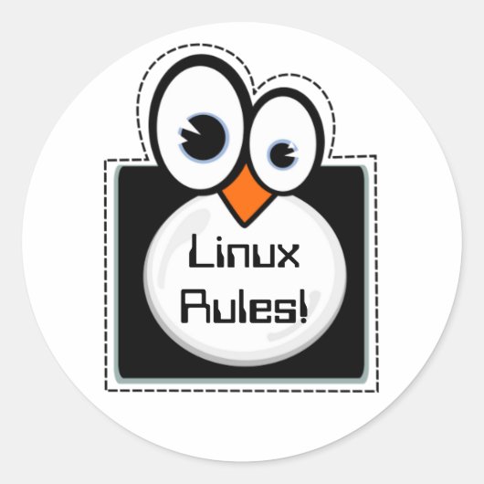 Linux Penguin Lijst aangepaste tekst Sticker (Voorkant)